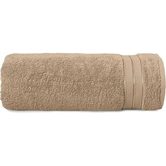 Mocassi Turkish Cotton Jumbo Bath Towel, 1-Piece, 35" x 70", Highly Absorbent - Soft Bathroom Towel, Taupe