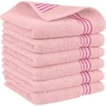 thumbnail image 1 of Mocassi Turkish Cotton Washcloth Set, 6-Pack, 13" x 13", Highly Absorbent - Soft Bathroom Towels, Dusty Rose, 1 of 5