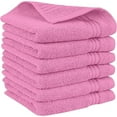 thumbnail image 1 of Mocassi Turkish Cotton Washcloth Set, 6-Pack, 13" x 13", Highly Absorbent - Soft Bathroom Towels, Light Pink, 1 of 5