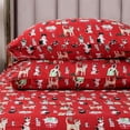 thumbnail image 1 of Mocassi Ultra Soft 4-Piece Sheet Set - Holiday Christmas Flannel Sheets, Warm and Anti-Pill Quality, Deep Pocket Fitted Sheet- Twin XL, Cats In Holiday, 1 of 4