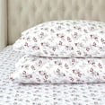 thumbnail image 1 of Mocassi Ultra Soft 4-Piece Sheet Set - Holiday Christmas Flannel Sheets, Warm and Anti-Pill Quality, Deep Pocket Fitted Sheet- Queen, Holly Flower, 1 of 4