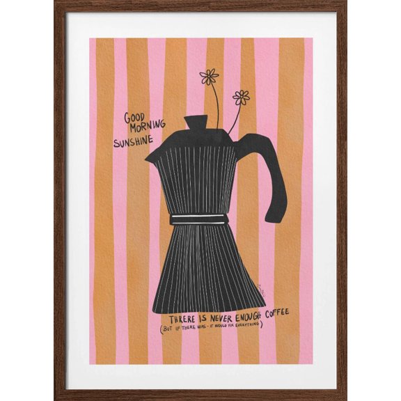 Mocca Coffee Sunshine Framed Art Modern Wall Decor