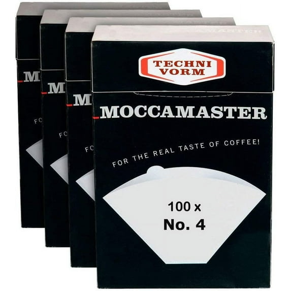 Moccamaster Technivorm 85022 Paper Filter No. 4 White | Pack of 4 Boxes x 100 Filters