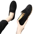 thumbnail image 1 of Moccasins for Women House Slippers Indoor Outdoor Plush Women Bedroom Shoes Cozy Women's Loafer Shoes Warm Plush-Lined Winter Slip-On Flats Winter Doudou Flat Cotton Shoes, 1 of 5