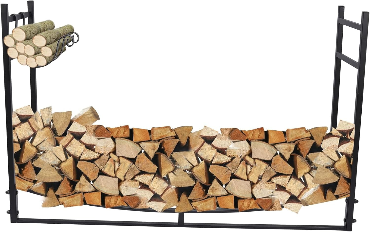 REDCAMP 4ft Indoor Outdoor Firewood Rack, Heavy Duty Steel Log Holder ...