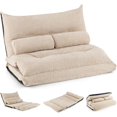 Moccha Floor Sofa Bed, Folding Lazy Sofa Sleeper Bed with 2 Pillows