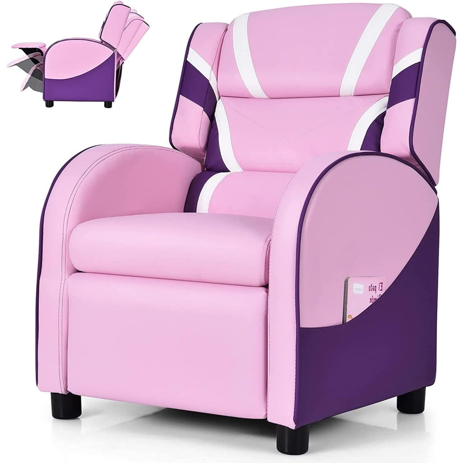 Moccha Kids Recliner Chair with Side Pockets for Boys and Girls Room