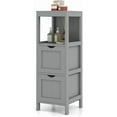 thumbnail image 1 of Moccha Small Bathroom Floor Cabinet, Freestanding Storage Cabinet with 2 Removable Drawers, Anti-Tipping Device, Modern Storage Organizer Rack Stand, Narrow Bathroom Cabinet for Small Spaces, Grey, 1 of 18