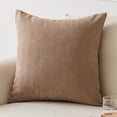 thumbnail image 1 of Mocha Brown Chenille Throw Pillow Cover, Soft Textured Decorative Cushion Case for Sofa Couch and Living Room Decor, 1 of 8