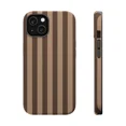 thumbnail image 1 of Mocha Coffee Stripe Protective Pattern Striped iPhone 11 12 13 14 15 16 17 Pro Max Case, 1 of 2