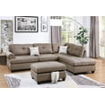 thumbnail image 1 of Mocha Color Reversible L/R Sectional Sofa set Polyfiber Cushion Chaise Sofa Ottoman Couch Living Room, 1 of 7