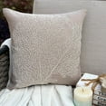 thumbnail image 1 of Mocha Decorative Pillow Cover, Beaded Shrub Sea Creatures Ocean & Beach Theme Pillows Cover, Throw Pillow Covers 14x14 inch (35x35 cm), Cotton Linen Pillowcase, Floral - Pearl Shrub, 1 of 10