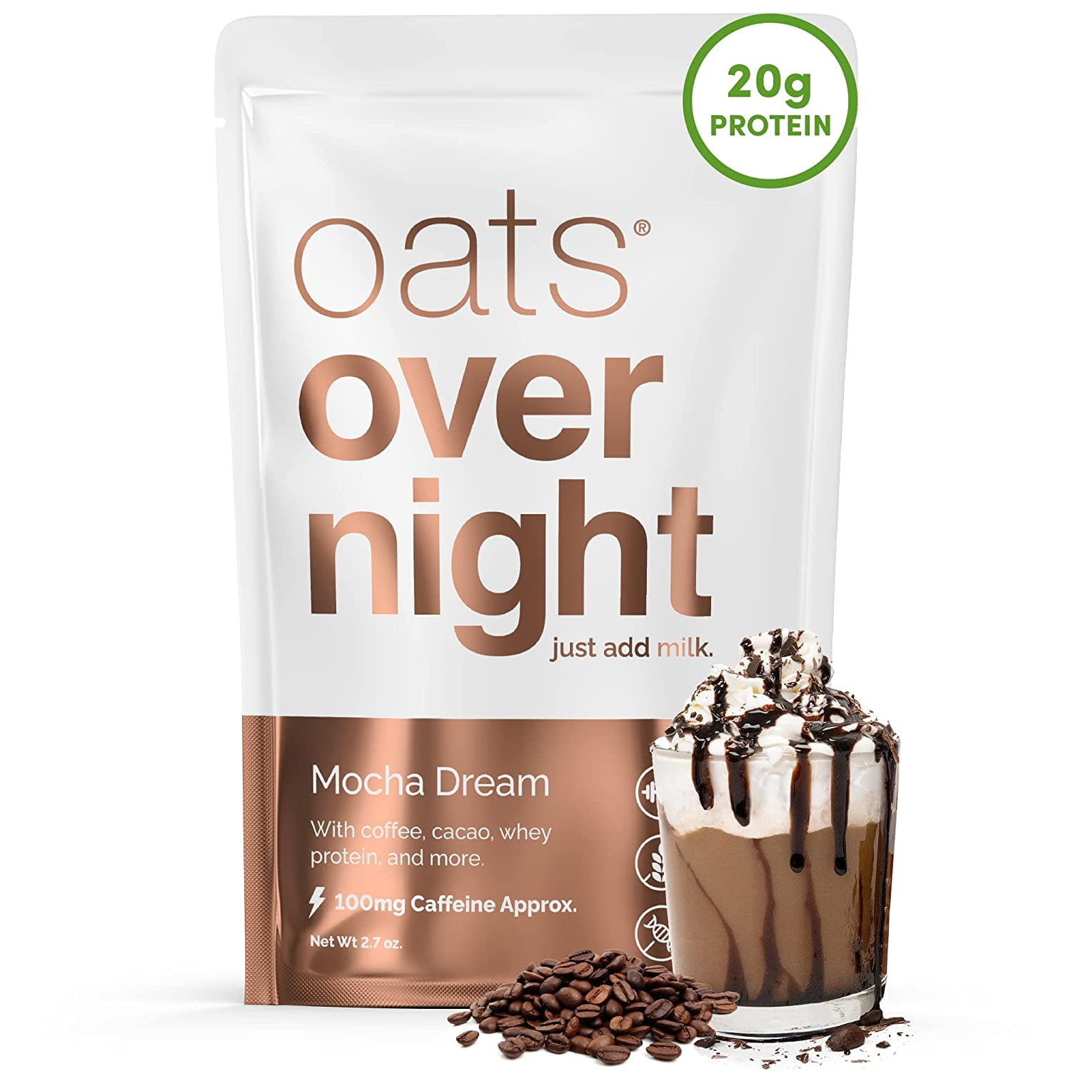 Mocha Dream 20g Protein, High Fiber Breakfast Shake 100mg Caffeine