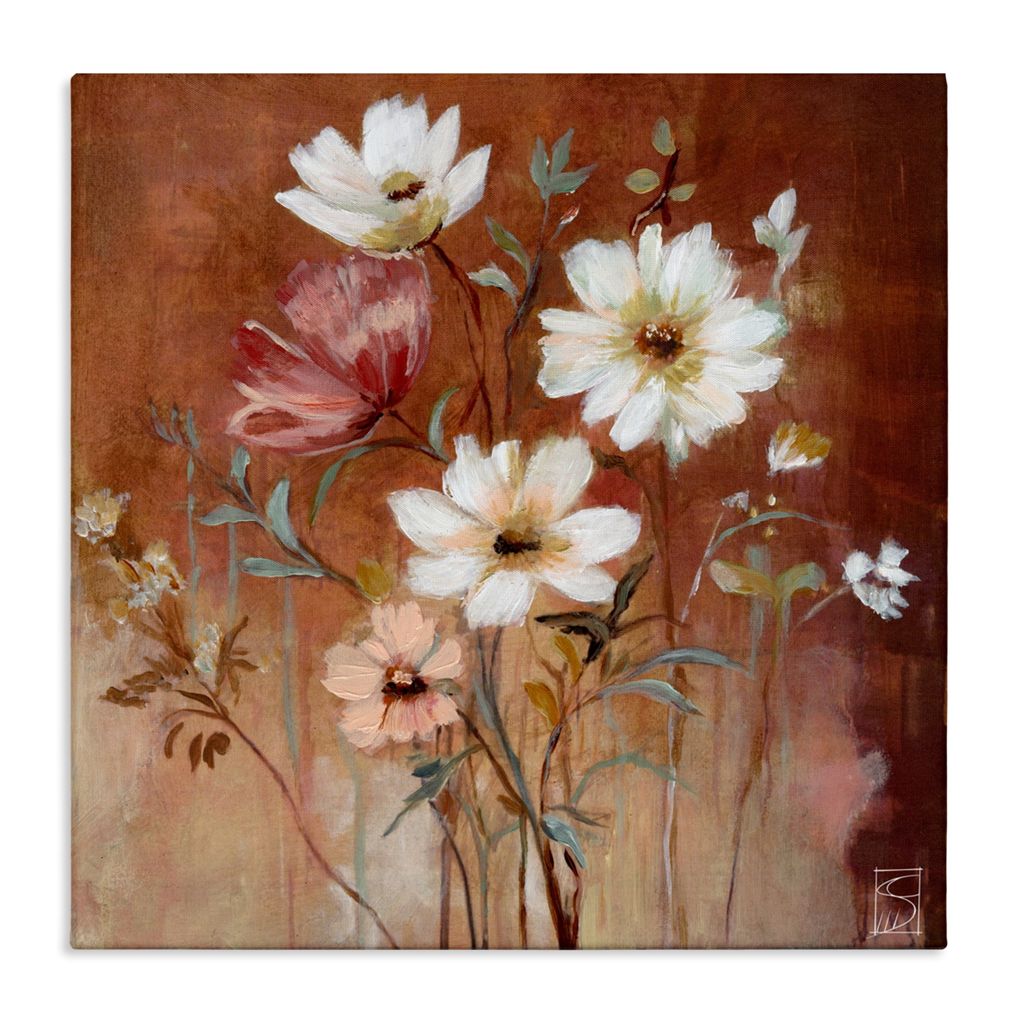 Mocha Flowers Collection Canvas Wall Art, design by Sara Culpepper