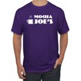 thumbnail image 1 of Mocha Joe's Coffee Stand Shop Logo | Mens Pop Culture Graphic T-Shirt, Purple, Large, 1 of 4