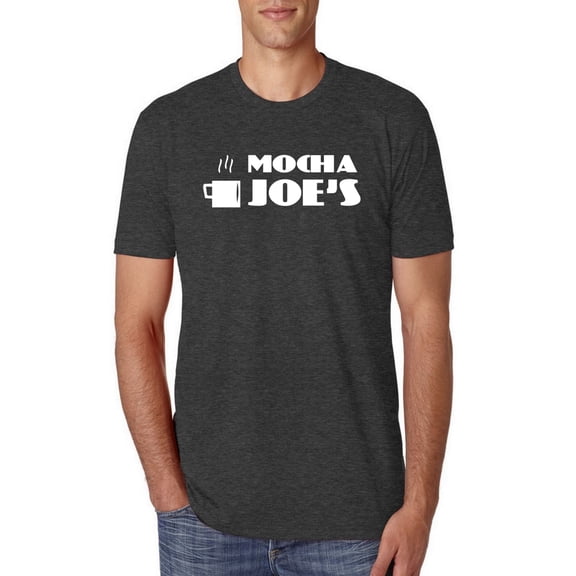 Mocha Joe's Coffee Stand Shop Logo | Mens Pop Culture Premium Tri Blend T-Shirt, Vintage Black, 2XL