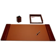 Mocha Leather 3-Piece Desk Set