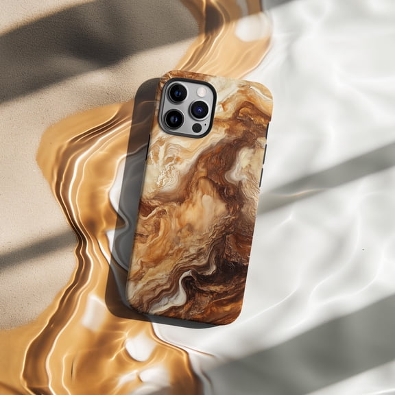 Mocha Mousse Brown Phone Case Fits iPhone Samsung Galaxy Minimalist Hard Shell Modern Abstract Color Gift