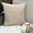 thumbnail image 1 of Mocha Pillow Cover, Beaded Anchor Design Nautical Ocean Beach Theme Pillow Cover, 20x20 inch (50x50 cm) Pillow Case, Floral Mediterranean Throw Pillow Cover, Linen, Sea - Pearl Anchor, 1 of 10