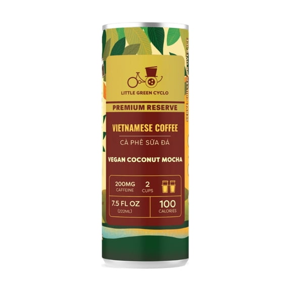 Little Green Cyclo Vietnamese Coffee Vegan Coconut Mocha Ready-to-Drink Naturally Caffeinated 12-Pack 7.5 oz