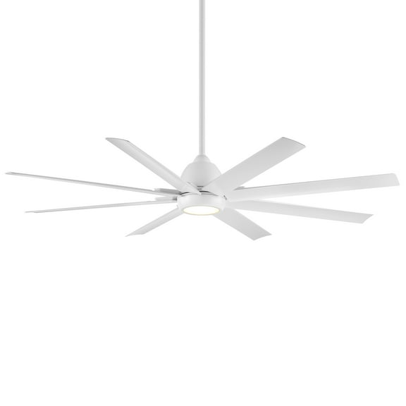 Mocha XL Indoor and Outdoor 8-Blade Smart Ceiling Fan 66in Matte White with 3000K LED Light Kit and Remote Control