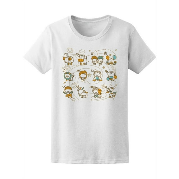 Mocha Zodiac Icon Set T-Shirt Women -Image by Shutterstock, Female Medium
