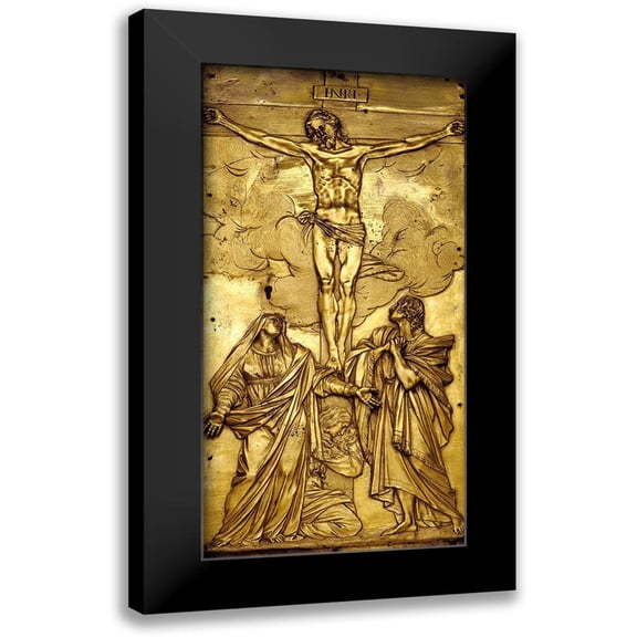Mochi, Francesco 9x14 Black Modern Framed Museum Art Print Titled - Tabernacle Door with the Crucifixion