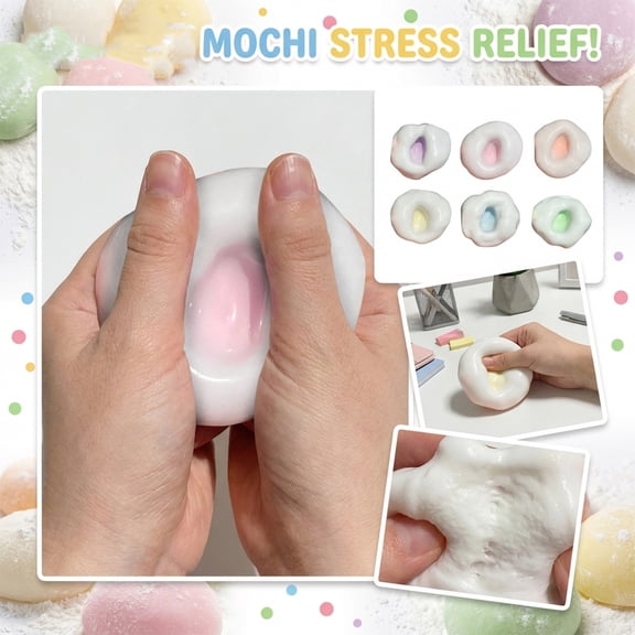 Mochi Squeeze Toys, 1.6 in Extra Soft, Purple, Squeeze Dumpling Relaxation Toys, Desk Toys for Office for Adults, 1 Pc