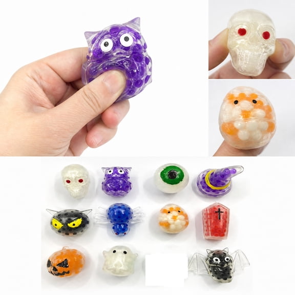 Mochi Squeeze Toys, Squeeze Stress Toys, Stress Balls Squeeze, Halloween Beads, 1.5 In, Squeeze Party Favors, Trick Or Treat Toys, Halloween Ghosts, Halloween Coffin, Halloween