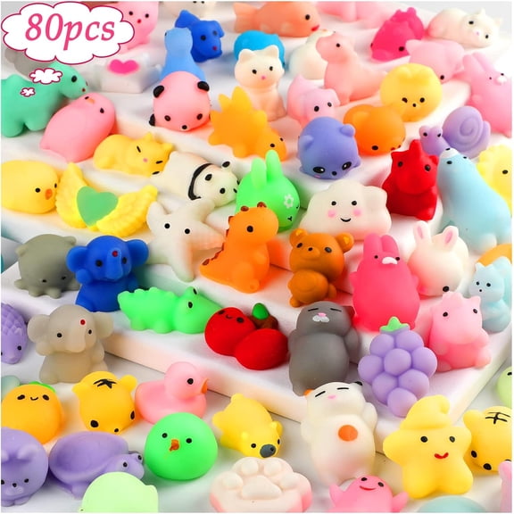 Mochi Squishy Toys, Mini Kawaii Squishy Fidget Toys Bundles Squishies Party Favors Gift for Basket Stuffers Egg Fillers Birthday Classroom Prize Pinata Stocking