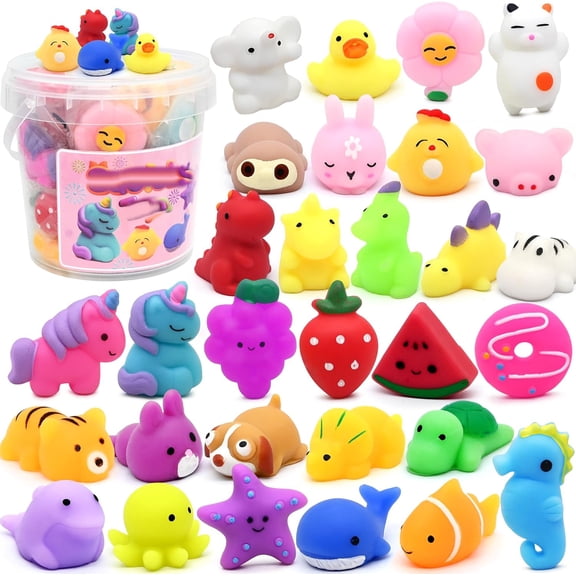 Mochi Squishy Toys, Party Favors, Classroom Birthday Gifts Treasure Box Prizes Goodie Bag Stuffers, Mini Squishy Fidget Toys, Carnival Prizes in Bulk