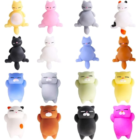 Mochi Squishy Toys Set, Mini Kawaii Animals Squishies Pack Fidget Toys - Cat Party Favors, Fidget Toys Packs, Birthday Gifts