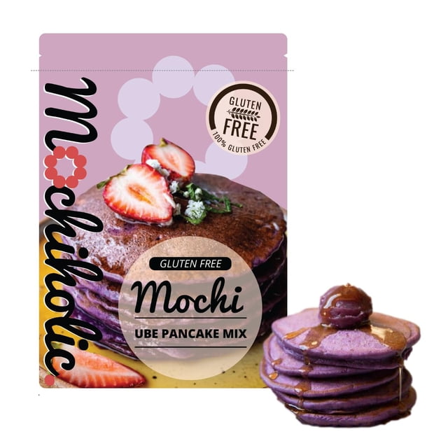 Mochiholic Gluten Free Ube Mochi HYZ01 Pancake Mix 12 Ounce Healthy