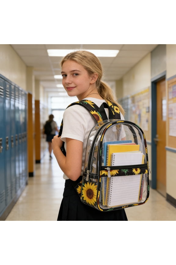 Mochila transparente impermeable para estudiantes, mochila de almacenamiento de libros, bolsa de viaje