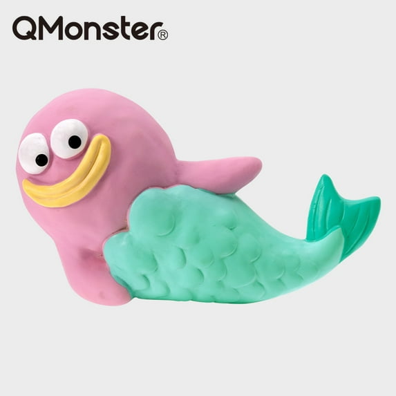 Mochoochoo Mermaid Alien Family Series Thick walled 100% natural Latex squeaky Dog Toy , Chew Level 2, with Squeaker.