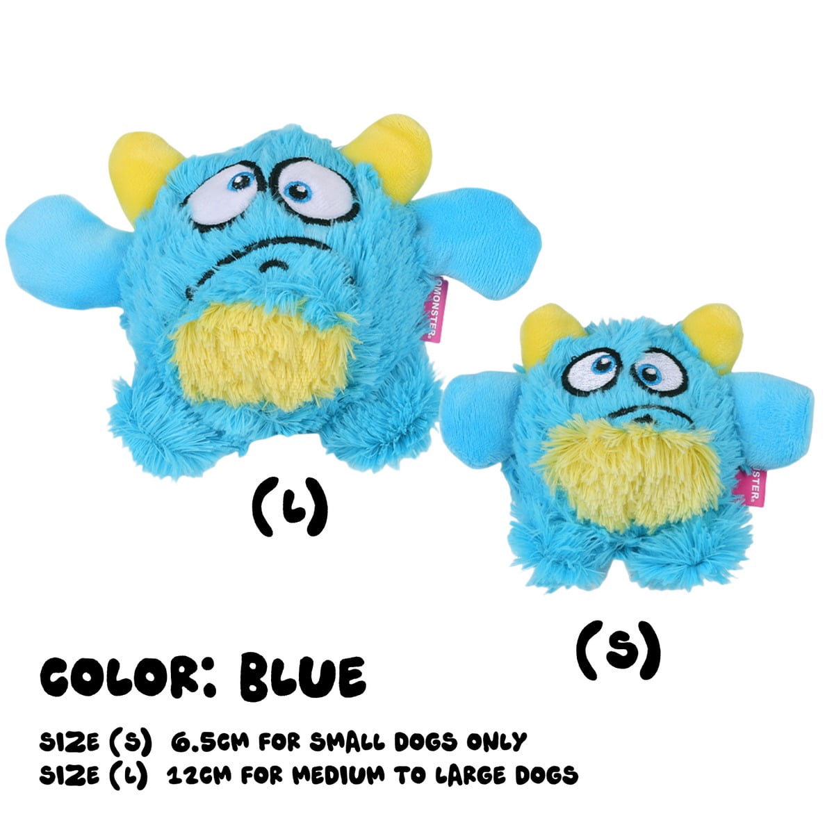 Mochoochoo Pet Chew Toys for Dogs - TPR Spike Ball Inside, Squeaker Interactive Bouncing Plush Toy for pet Teeth Cleaning, Puppy Teething & Play, Blue/Green, for Small Medium Dogs
