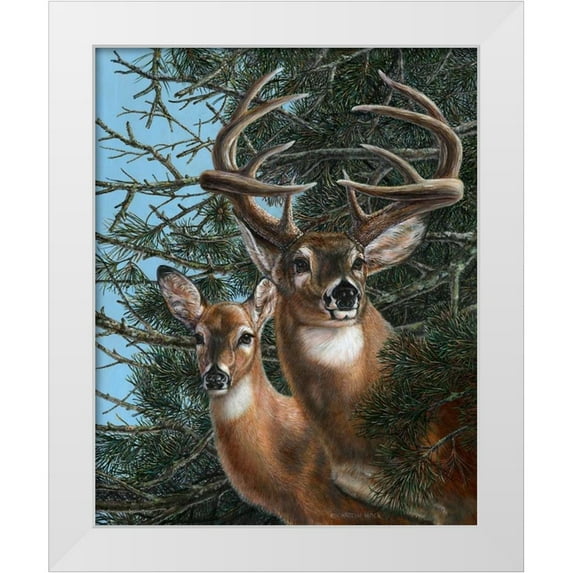 Mock, Carolyn 20x24 White Modern Wood Framed Museum Art Print Titled - Edge of the Pines