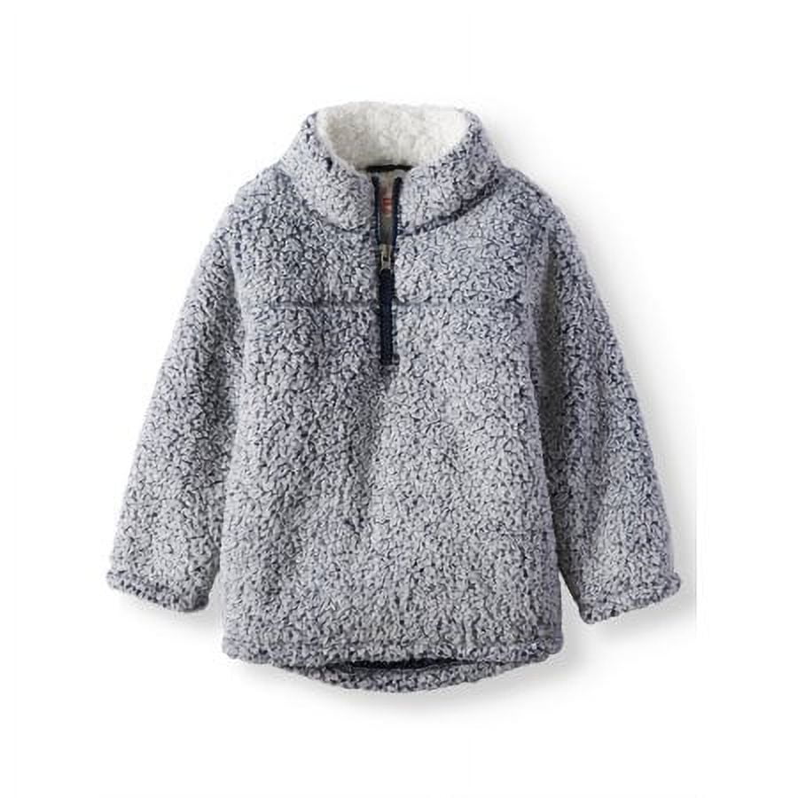 Mock Neck Quarter Zip Boucle Lined Sherpa Jacket Toddler Girls