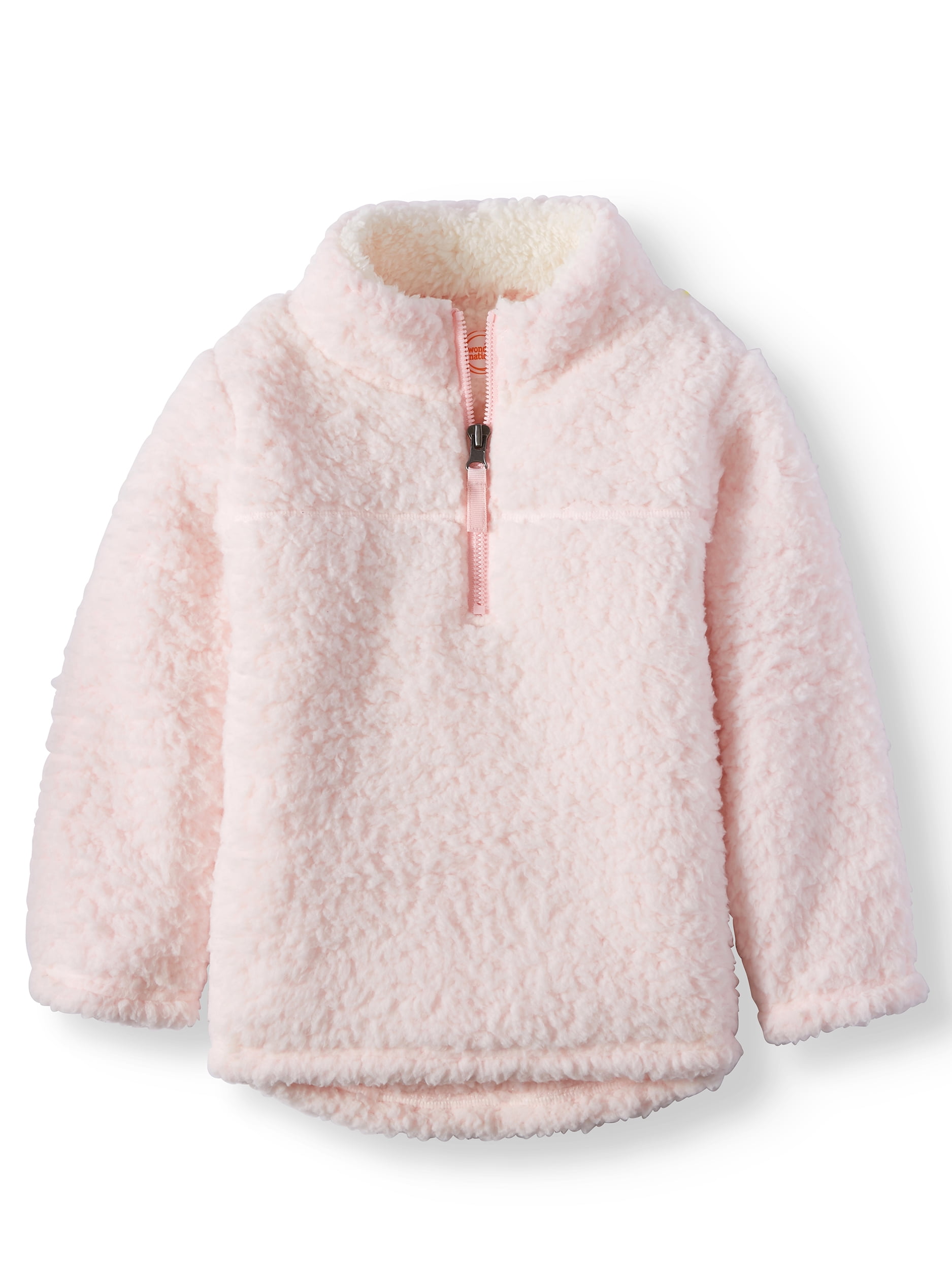Baby pink sherpa quarter cheap zip