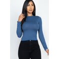 thumbnail image 1 of Mock Neck Solid Long Sleeve Top, 1 of 2