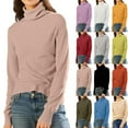 thumbnail image 1 of Mock Neck Sweaters for Women Long Sleeve Lightweight Pullover Tops Dressy Casual Knitwear for Winter 2026 Red XL, 1 of 6