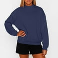 thumbnail image 1 of Mock Neck Sweatshirt For Women Oversized Turtleneck Sweater Long Sleeve Fleece Pullover Tops Fall Winter Clothes, 1 of 6