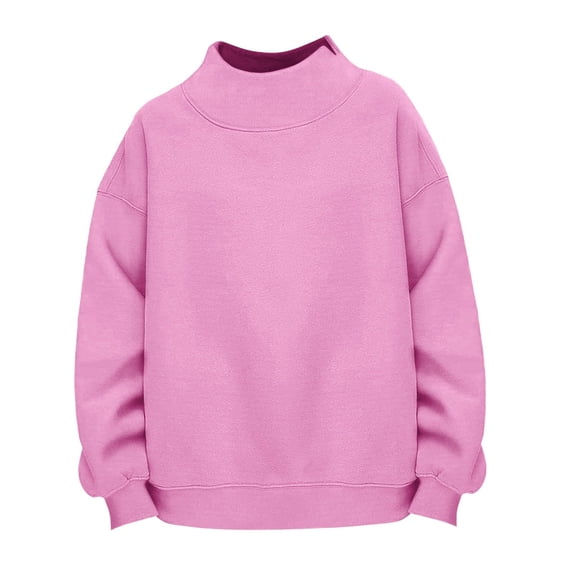 Mock Neck Sweatshirt Girls Mock Neck Sweatshirt Oversized Turtleneck Sweater Long Sleeve Cute Fleece Tunic Pullover Tops Fall Trendy Hoodies