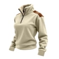 thumbnail image 1 of Mock Neck Sweatshirt Sevevn Women's Fleece Sweatshirts Vintage Quarter Zip Pullover Shirt Casual Long Sleeve Sweatshirt Warm Tops, 1 of 7