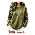 thumbnail image 1 of Mock Neck Sweatshirt Women Oversized Long Sleeve Leopard Pullover, 3XL, 1 of 4