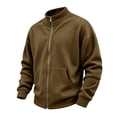 thumbnail image 1 of Mock Neck Sweatshirt for Men Corduroy Full Zip Rib-Knit Jacket with Pocket Soft Ribbed Knit Fall Winter Going Out Daily Wear Fashion Casual Work Coat, 1 of 6