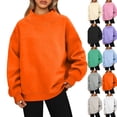 thumbnail image 1 of Mock Neck Sweatshirt for Women 2026 Cute Crew Neck Long Sleeve Sweaters Fall Winter Fashion Outfits Clothes Saffron XXL, 1 of 6