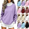 thumbnail image 1 of Mock Neck Sweatshirt for Women Casual Loose-Fitting Color-Blocked High Neck Long Sleeve Pullover Warm Sweatshirt Top XL, 1 of 9