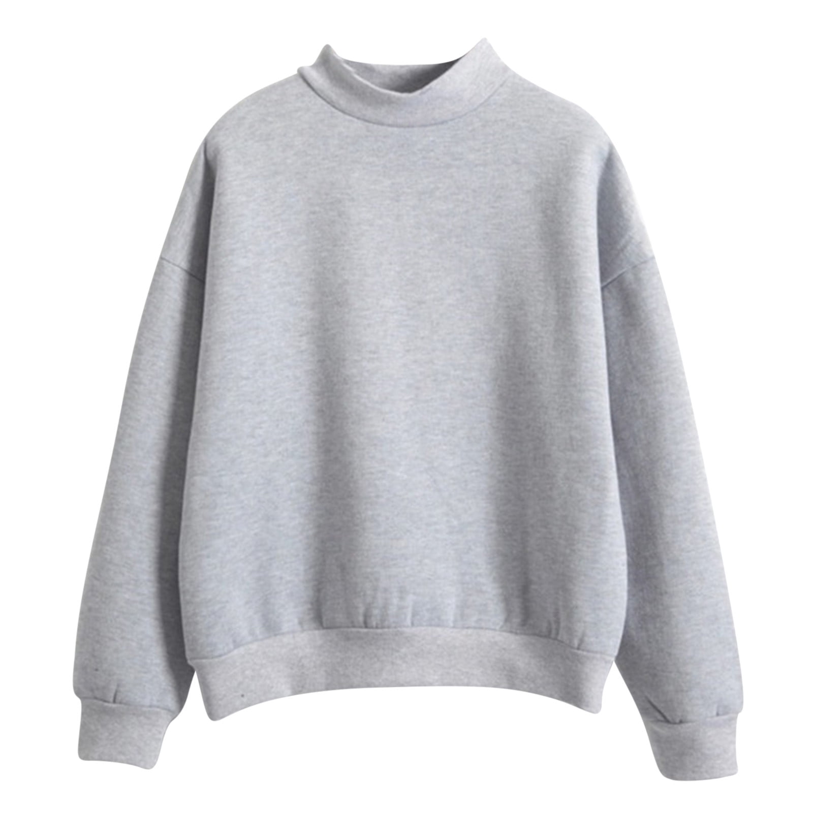 Mock Neck Sweatshirt for Women Long Sleeve Crewneck Pullover