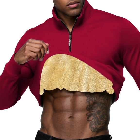 Mock Neck Sweatshirts for Men,Fuzzy Fleece Linen Golf Shirts,Long Sleeve Half Zipper Warm Winter Base Layer